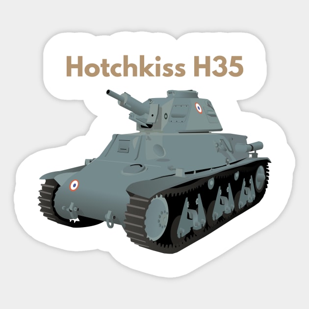 Hotchkiss H35 WW2 French Tank Sticker by NorseTech